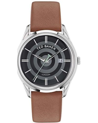 Ted Baker Gents Tan Eco Genuine Leather Strap Watch - Brown