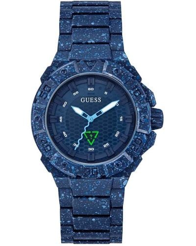 Guess Analog Quartz Watch With Plastic Strap Gw0507g1 - Blue