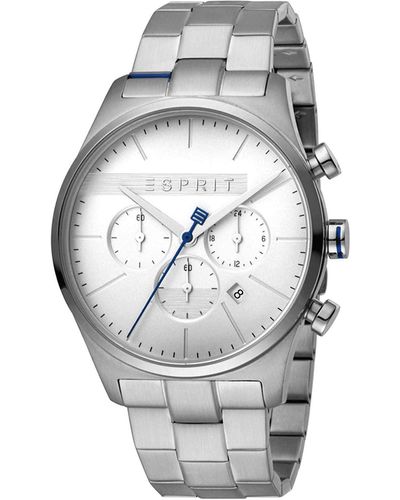 Esprit Uhr es1g053m0045 ease chrono silver herrenuhr chronograph - Mettallic