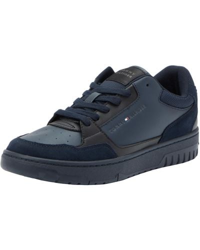 Tommy Hilfiger Cupsole Sneaker Basket Core Leather Mix Schuhe - Blau