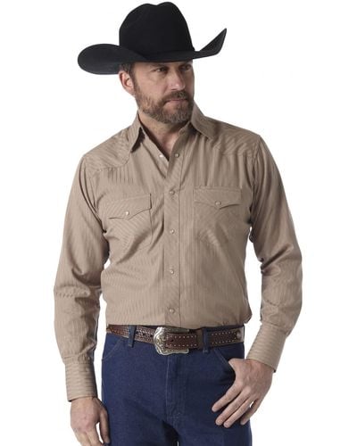 Wrangler 's Sport Western Two Pocket Long Sleeve Snap Shirt - Blue