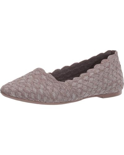 Skechers Cleo - Honeycomb, Ballerine punta chiusa Donna, Marrone Dark Taupe Flat Knit Dktp, 37.5 EU - Multicolore