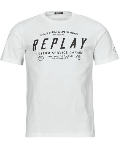 Replay Men's Short-sleeved Cotton T-shirt - White