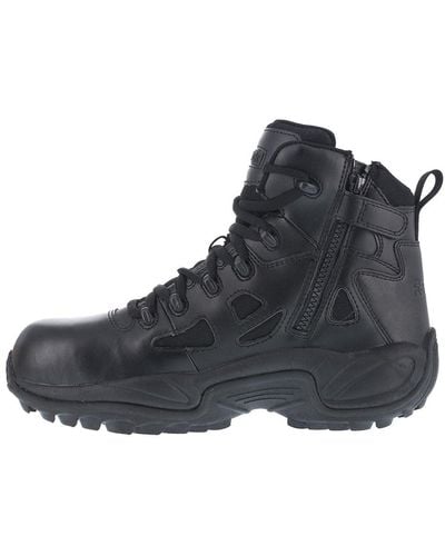 Reebok Wide Fitting Rapid Response Stealth 8" Boot With Side Zipper (uk 9) - Black