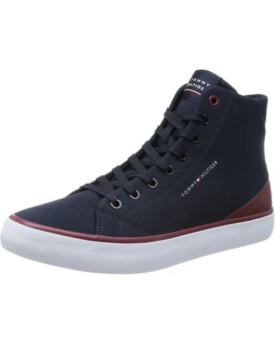 Tommy Hilfiger Hombre Vulcanized Sneaker TH Hi Vulc Core Canvas Zapatillas - Azul