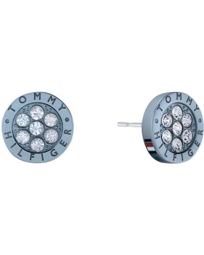 Tommy Hilfiger Jewellery Women's Stainless Steel Stud Earrings Embellished With Crystals - 2780736 - Black