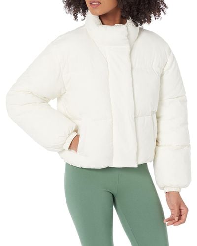 Amazon Essentials Crop Puffer Jacket - Green