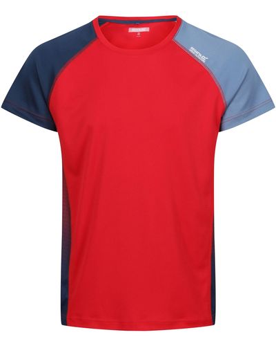 Regatta S Corballis Quick Dry Tech Short Sleeve T Shirt - Red