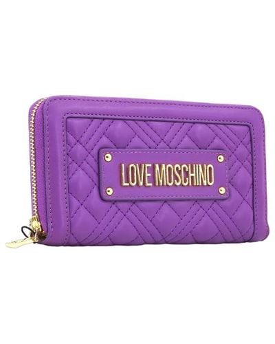 Love Moschino Black Pu Wallet - Purple