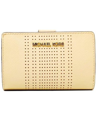Michael Kors Jet Set Travel Saffiano Leather Bifold Zip Coin Wallet - Mettallic