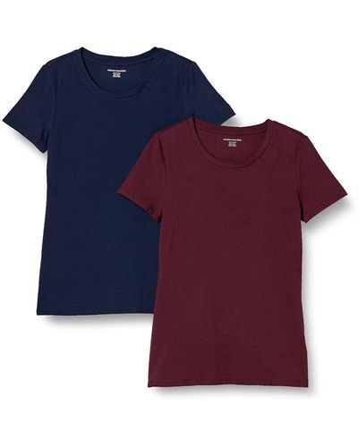 Amazon Essentials Kurzärmeliges T-Shirt mit Rundhalsausschnitt - Blau
