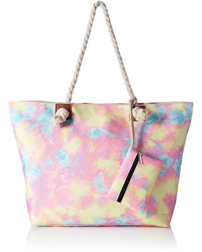 HIKARO Grande borsa da spiaggia idrorepellente con cerniera Batik Style - Rosa