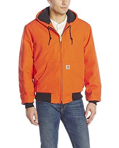 Carhartt Quilted Flannel Lined Duck Active Jacket - Orange