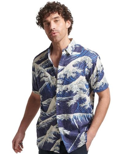 Superdry Vintage Hawaiian S/s Shirt Formal Shirt, - Blue