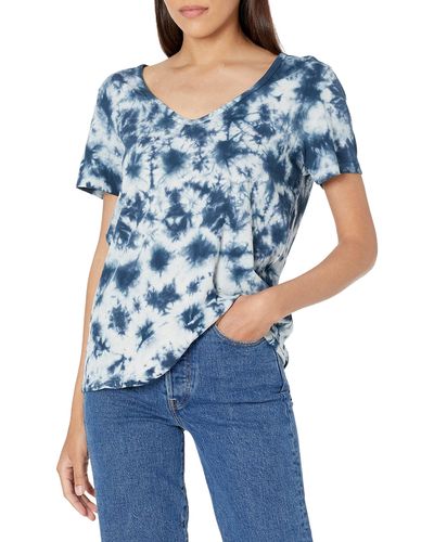 Lucky Brand Women's Short Sleeve Classic V-Neck Cotton Tee, Indiaigo Multi,  Small : : Clothing, Shoes & Accessories