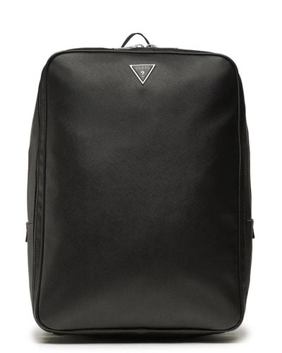 Guess Certosa Saffiano Smart Flat Backpack - Black