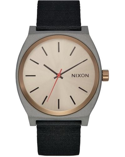 Nixon Analog Japanisches Quarzwerk Uhr mit Nylon Armband A1396-5239-00 - Mettallic