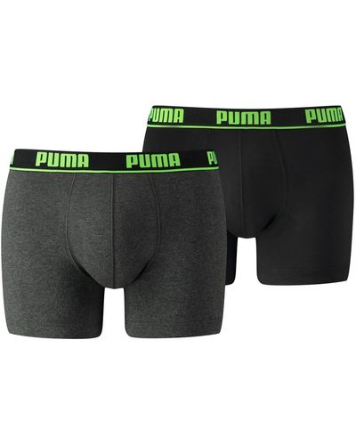 PUMA Basic Boxershort New Waisband 6er Pack - Grün