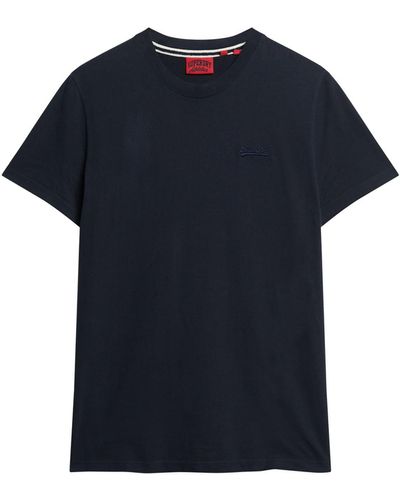 Superdry Essential T-Shirt aus Bio-Baumwolle mit Logo Finster Marineblau L