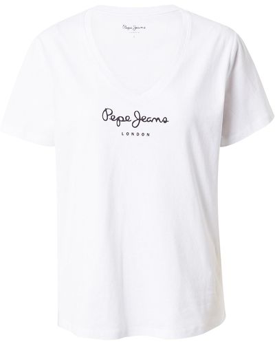 Pepe Jeans Col en V Wendy T-Shirt - Blanc