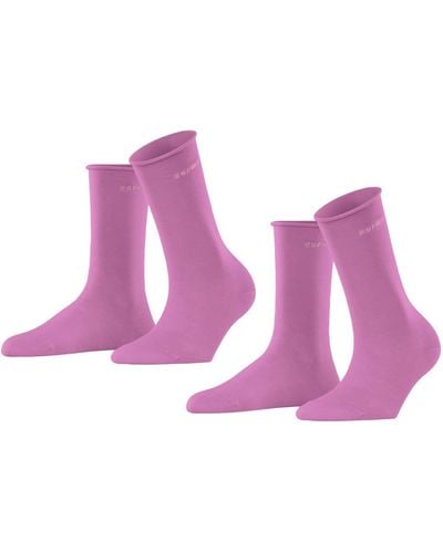 Esprit Mujer Calcetines Basic Pure 2-Pack - Morado