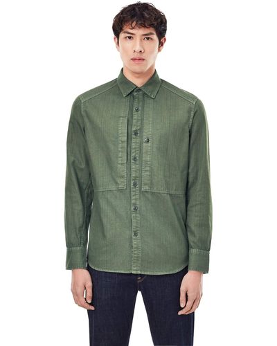 G-Star RAW Panelled Pocket Slim Overhemd Voor - Groen