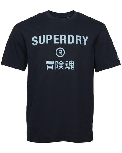 Superdry Code Core Sport tee M1011656A Eclipse Navy S Hombre - Negro