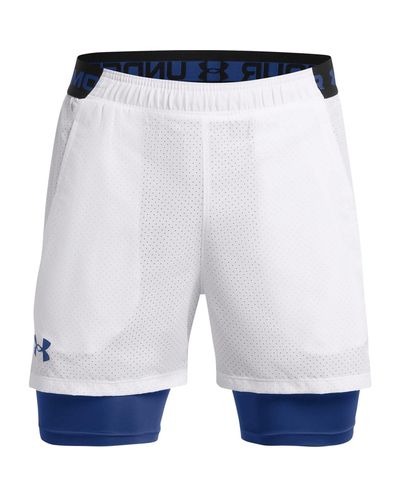 Under Armour S Woven 2in1 Vent Performance Shorts White Xl