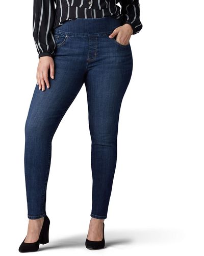 Lee Jeans Plus Size scolpire Slim Fit Skinny Leg Pull on Jean Jeans - Blu