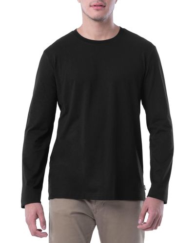 Lee Jeans Langärmeliges Baumwolle T-Shirt - Schwarz