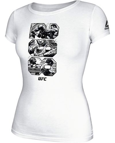 Reebok Ufc White Ufc 208 Brooklyn Weigh-in Cap Sleeve T-shirt Cr8950