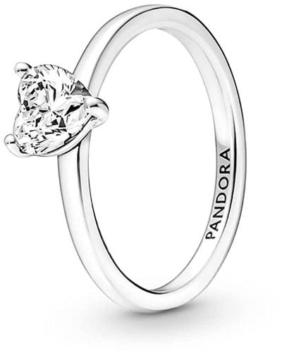 PANDORA Anillo 191165C01-52 Solitario corazón - Métallisé