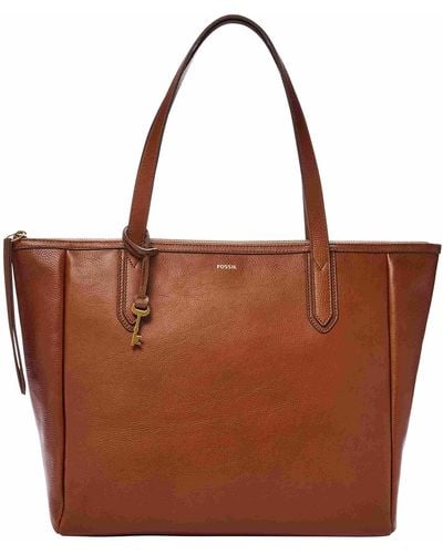 Fossil Sydney Leather Tote Bag Purse Handbag - Brown