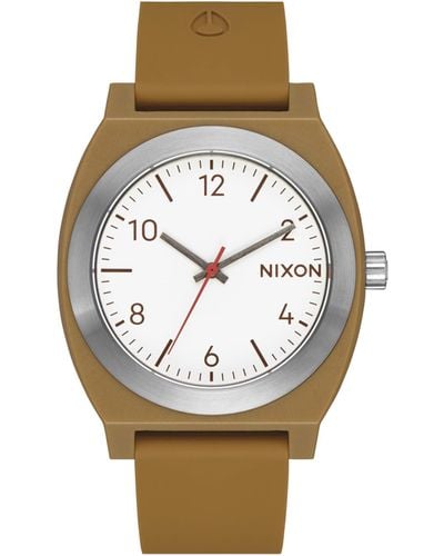 Nixon Analog Japanisches Quarzwerk Uhr mit Silikon Armband A1361-5205-00 - Mettallic