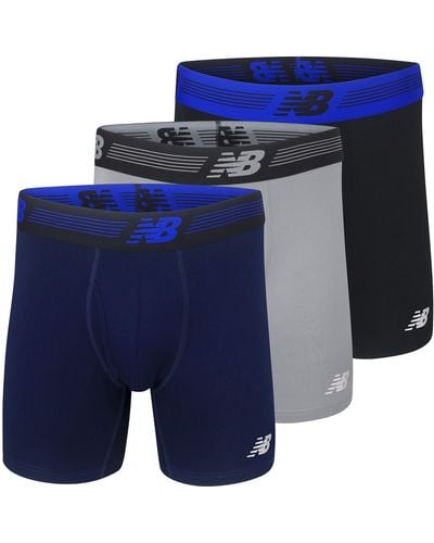 New Balance Herren Boxershorts mit Tasche, 15,2 cm, 3er-Pack - Blau