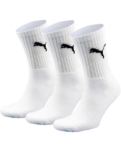 PUMA 6 Paar Sportsocken Tennis Socken Gr. 35-49 für sie und ihn - Weiß