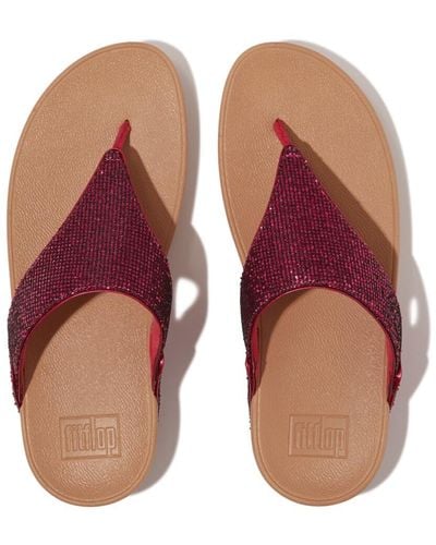 Fitflop Lulu Glitterball Toe-post Sandals - Red