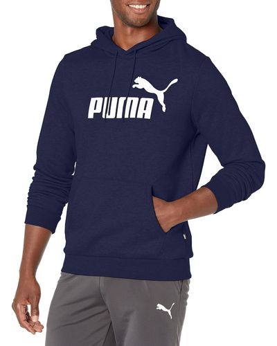 PUMA Essentials Big Logo Fleece Hoodie Grote & Lange Hooded Sweatshirt - Blauw