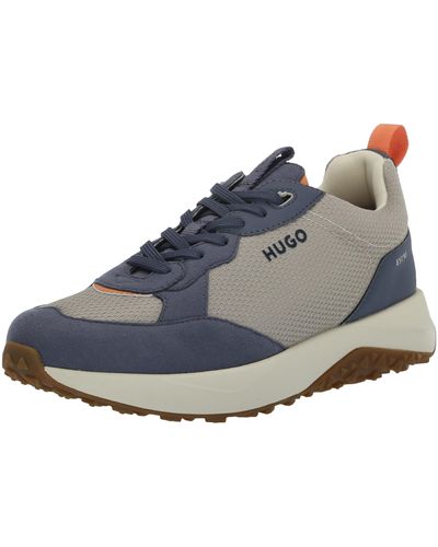HUGO Running Style Mix Material Trainers - Blue