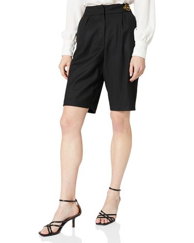 Love Moschino S Bermuda Fancy Stretch Wool and Viscose Blend Shorts - Schwarz