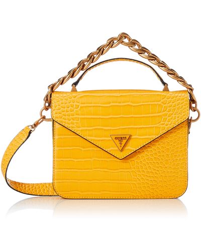 Guess Retour Top Handle Flap Yellow - Gelb