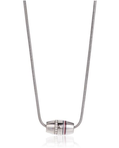 Tommy Hilfiger Jewellery Women's Stainless Steel Pendant Necklace Embellished With Crystals - 2780616 - White
