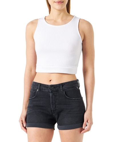 Replay Jeans Shorts Anyta Baggy-Fit mit Stretch - Blau