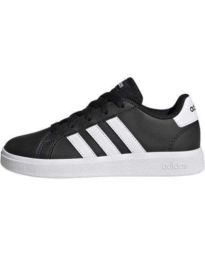 adidas Grand Court Elastic Lace And Top Strap Shoes Sneakers -kind - Zwart