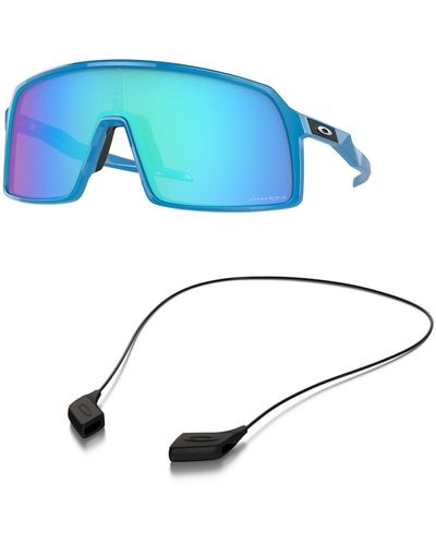 Oakley Oo9406 Sunglasses Bundle: Oo 9406 Sutro 940607 Sky And Medium Black Leash Accessory Kit - Blue