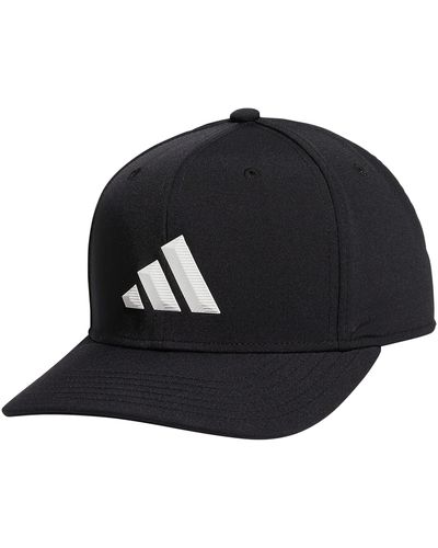 adidas Three Bar Structured Snapback Adjustable Fit Hat 2.0 - Black