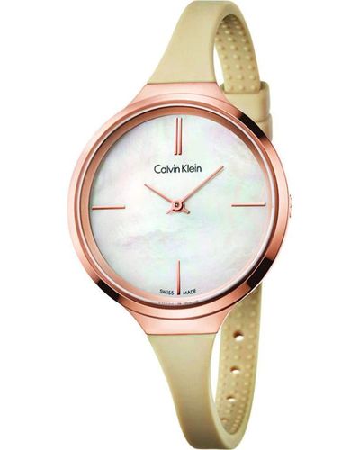 Calvin Klein Analog Quarz Smart Watch Armbanduhr mit Silikon Armband K4U236XE - Mehrfarbig