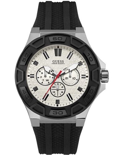 Guess Analog Quarz Uhr mit Silikon Armband W0674G3 - Schwarz