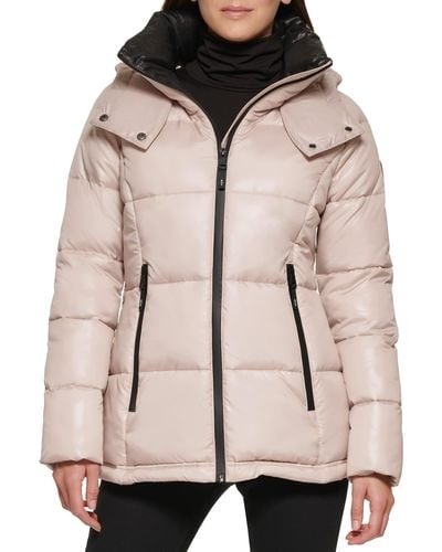 Kenneth Cole Horizontal Zip Puffer - Natural