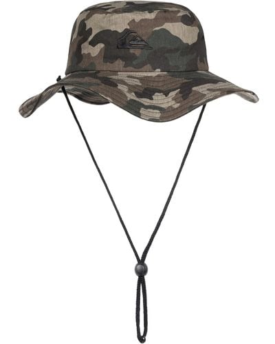 Quiksilver Bushmaster Sun Protection Floppy Visor Bucket Hat - Grey